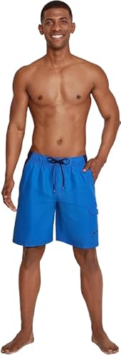Speedo mens Swim Trunk Knee Length Marina Sport Volley Swim Trunks (pack of 1) (Blue/Navy, X Large)