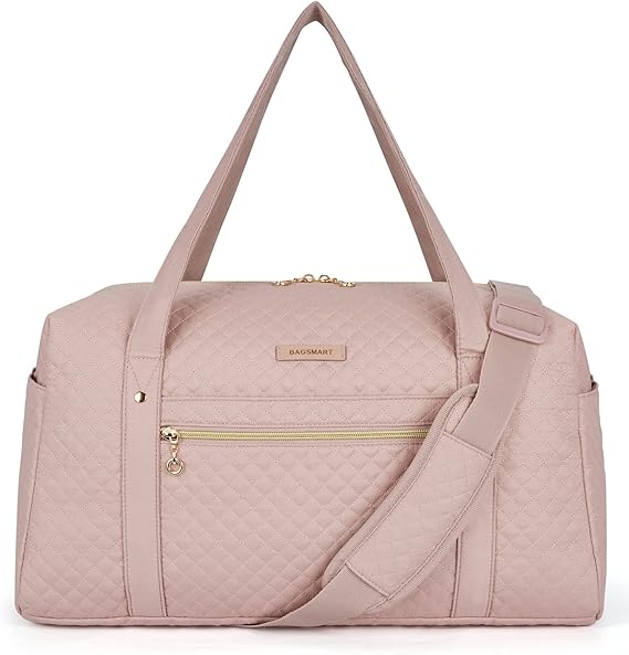Travel Duffle Bag, BAGSMART Large Weekender Overnight Bag for Women Large Carry On Bag with Laptop Compartment, Shoes Bag