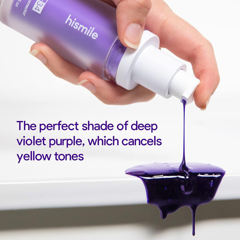 Hismile v34 Colour Corrector, Purple Teeth Whitening, Tooth Stain Removal, Teeth Whitening Booster, Purple Toothpaste, Colour Correcting