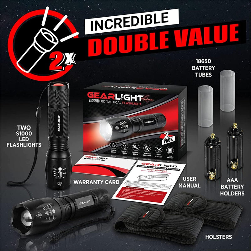 Gearlight Handheld Light-2 Handheld Light-2 - Black, 6.1 x 1.6 x 1.6 inches